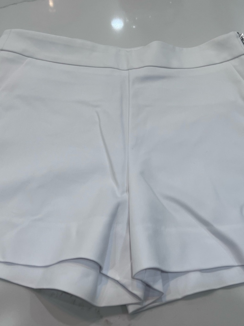 Saks Fifth Avenue White Layered Hem Dress Shorts